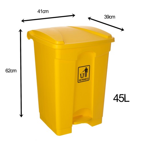 New Curvaso Pedal Bin Large 45L 68L Waste Dustbin Home Office Restaurant School - Picture 3 of 77