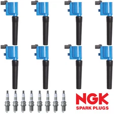 8 Professional Ignition Coil & NGK Platinum Spark Plug For Jaguar S-Type 4.0L V8