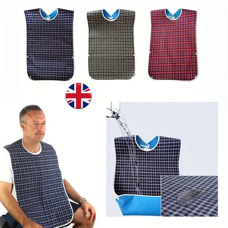 Adult Elderly Disable Mealtime Bib Clothing Protector Apron Aid