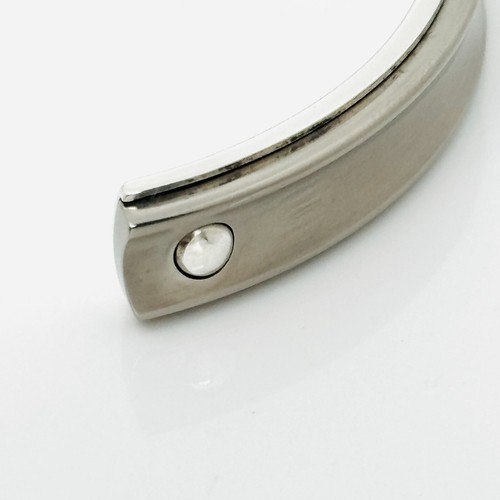 7.25" Tiffany 1837 Narrow Cuff Bracelet in Silver & Gray Titanium Mens Unisex - Picture 5 of 11