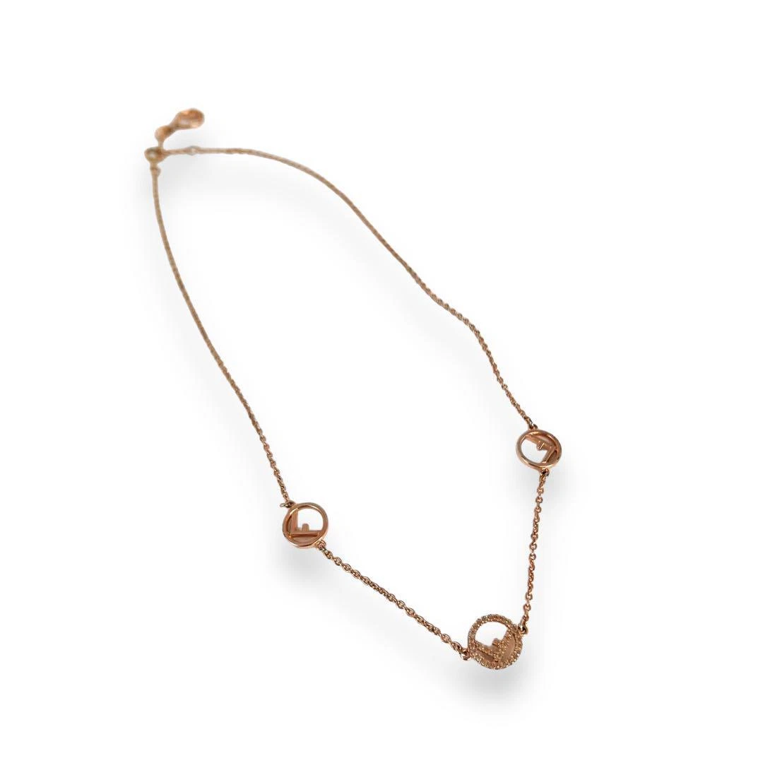 Collana Fendi Fis Logo Motivo Strass Cristalli Accessori Moda Donna