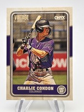 CHARLIE CONDON 2025 ONYX VINTAGE BASEBALL BASE CARD ROCKIES PROSPECT