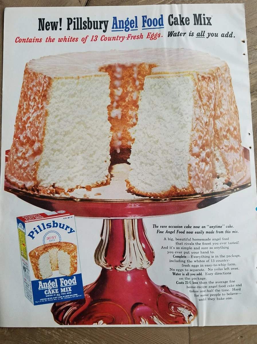 1961 Betty Crocker Angel Food Cake Ad Retro 1960s Pantry, 50 OFF