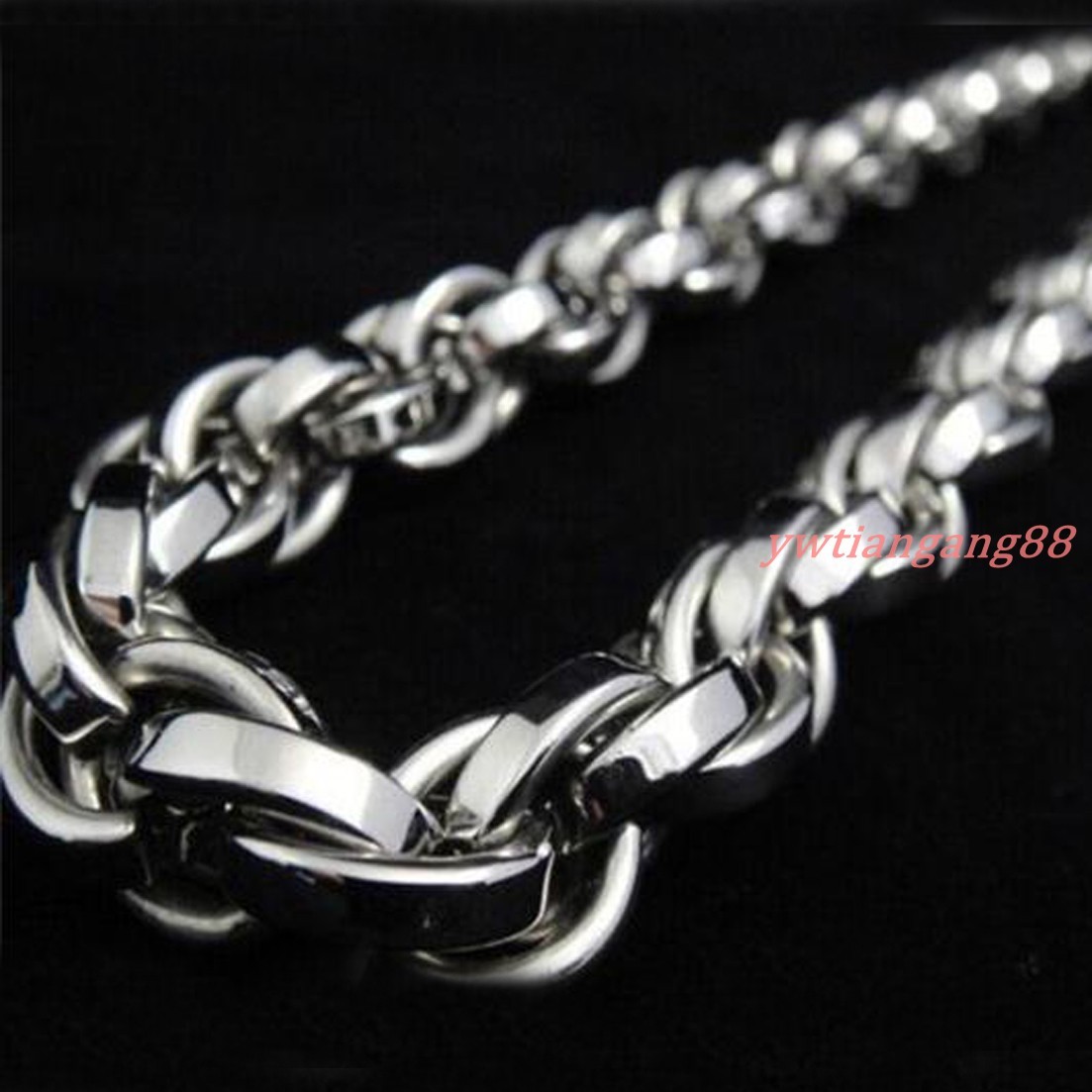 "Collar de cadena de cuerda de plata 11 mm de acero inoxidable pesado de 7-40" para hombre joyería