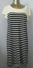 Merona Black & Cream Striped Shirt Dress Womens XL Chest 40 Stretch 225-31917
