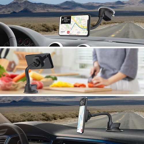 Support Téléphone Magnétique Premium pour Voitures - Compatibilité Tableau de Bord Pare-Brise - Photo 8 sur 9
