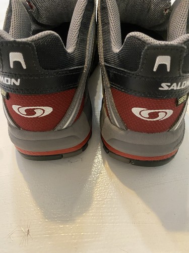 Women’s Salomon Gore Tex 643001 Low Top Hiking Red Gray Shoes Size 8 - 第 9/12 張圖片