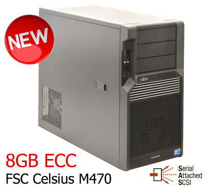 WORKSTATION FUJITSU CELSIUS M470 XEON RAID D2778-B14 D2507-D11 8GB MEDIZIN NEU