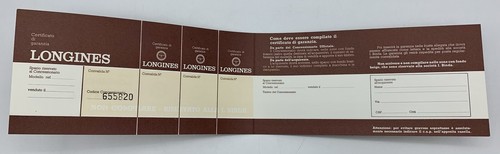 Longines Garantiezertifikat ungefüllt 80er Jahre Vintage mit Booklet - Bild 2 von 8
