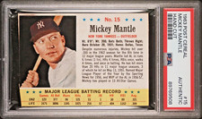 1963 Post Cereal Box Baseball #15 Mickey Mantle New York Yankees PSA Authentic