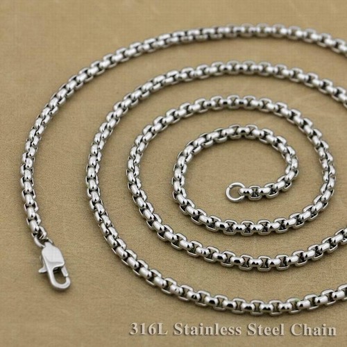 Cadena colgante collar caja motociclista de acero inoxidable para hombre 5N001D 16" ~ 36" - Imagen 1 de 4