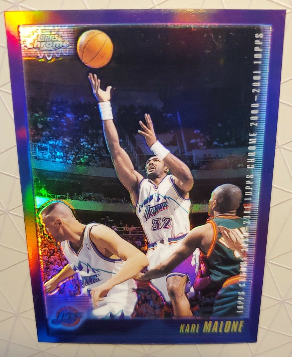 Karl Malone 2000-01 TOPPS CHROME  💥REFRACTOR💥 #129 ~JAZZ~ {MINT} HALL OF FAME