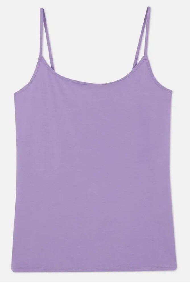 Primark Ladies Stretch Plain Cami Vest Adjustable Straps Top Size XS S