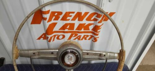 1952 DESOTO STEERING WHEEL W/HORN RING/BUTTON 1065513 - Picture 3 of 12