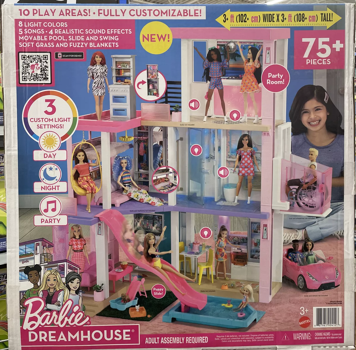 Barbie DreamHouse Playset with 75 Accessory Pieces Kids Doll House