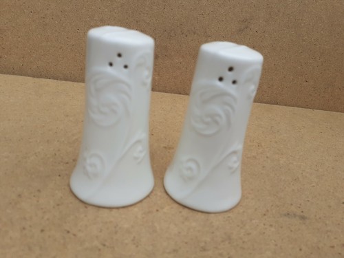 Vintage Old Retro White China Salt Pepper Pepper Pepper Pepper - Picture 4 of 8