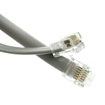 14ft RJ12 Silver Satin Telephone Cord (Data), 6P/6C  8102-66114