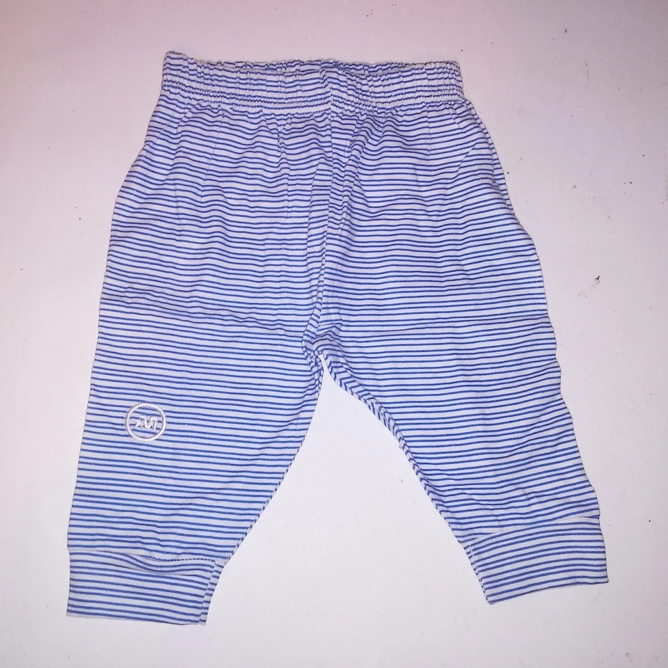 Pantalones Meca Bebé 3-6 Meses Azul Blanco Rayas Foto 3 de 4