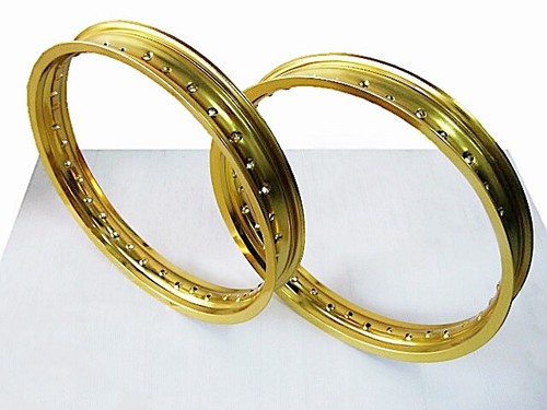Fit YAMAHA RD250 RD400 C/D/E/F 1976-1979 ALU YELLOW GOLD F& R WHEEL RIM#BI3805# - Picture 6 of 7