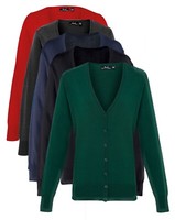 Womens Knitted V-Neck V Neck Cardigan GREEN BLACK  GREY RED BLUE by Premier