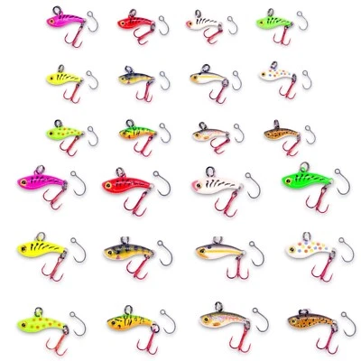 KENDERS OUTDOORS Kenders TUNGSTEN T-Rip Mini Vibe Bait Jig Hard Plastic Ice Fishing Lure