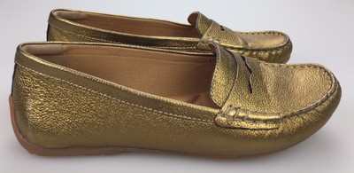 clarks gold loafers