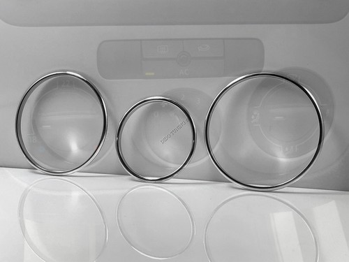 Per VW Golf 5 V 04-10 Anillos de aluminio pulido al panel de control 3 piezas - Picture 2 of 7