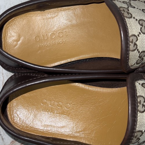 Vintage Gucci Mokassins Signature GG Ebony Canvas Leder 10 G oder 10,5 US 44 EU - Bild 7 von 11