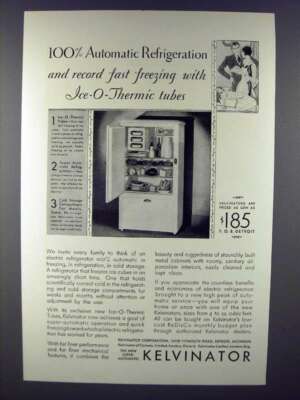 1930 Kelvinator Refrigerator Ad - Ice-O-Thermic Tubes
