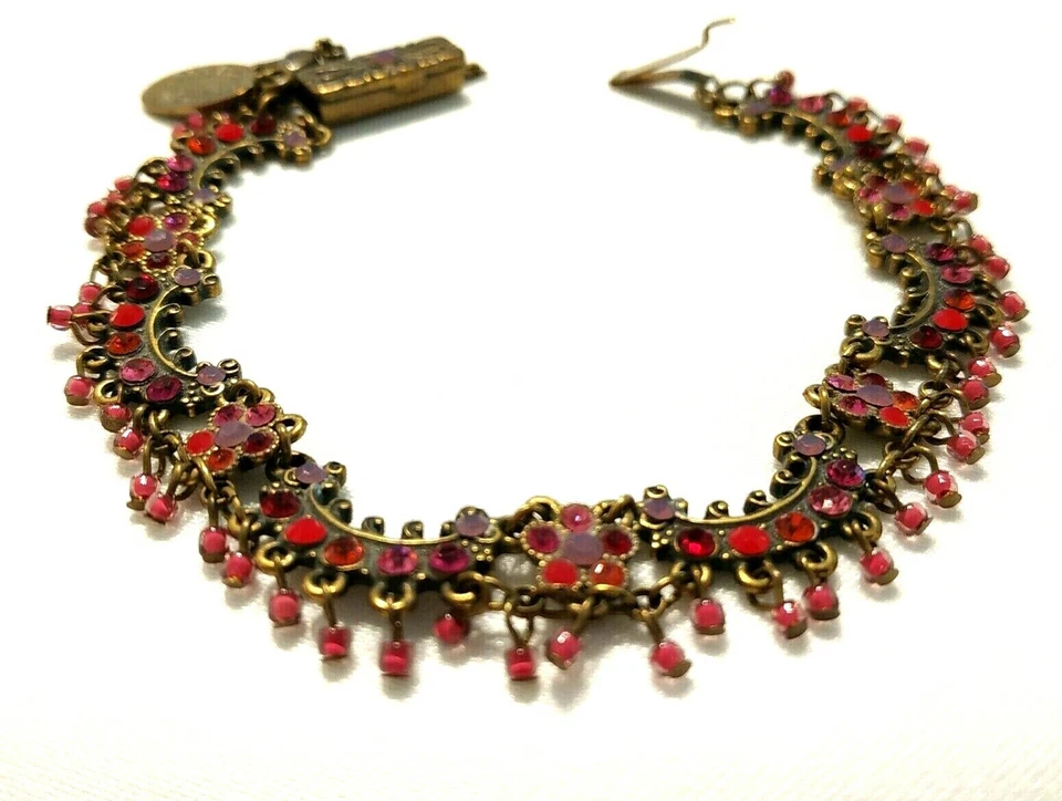 Preciosa pulsera Michal Negrin cristal rojo hermosa. Foto 4 de 4