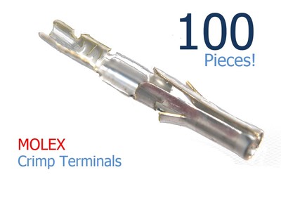 100 Molex 0.093'' Pin Socket Crimp Terminal Connector 24-28 AWG P/N: 39-00-0315