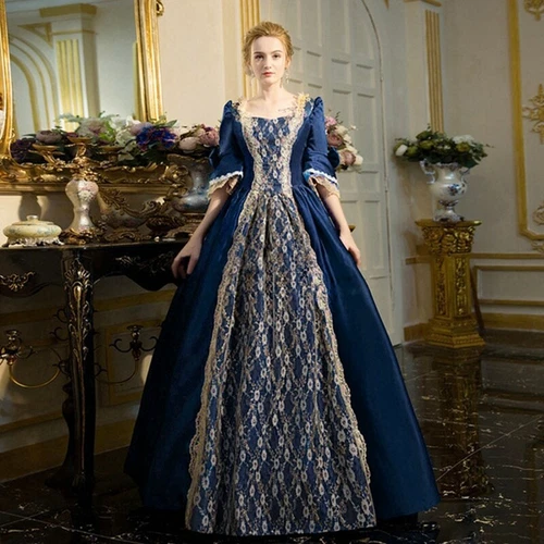 Women Vintage Fancy Dress Gowns Renaissance Medieval Victorian Cosplay Costume - Picture 10 of 24