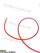 OFC 100 ft 14 Ga AWG Copper Primary / Remote Wire RED Sky High Car Audio Lead 