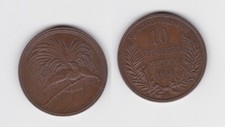10 Pfennig Kupfer Münze Deutsch Neuguinea 1894 Stgl. J.703 (119061)