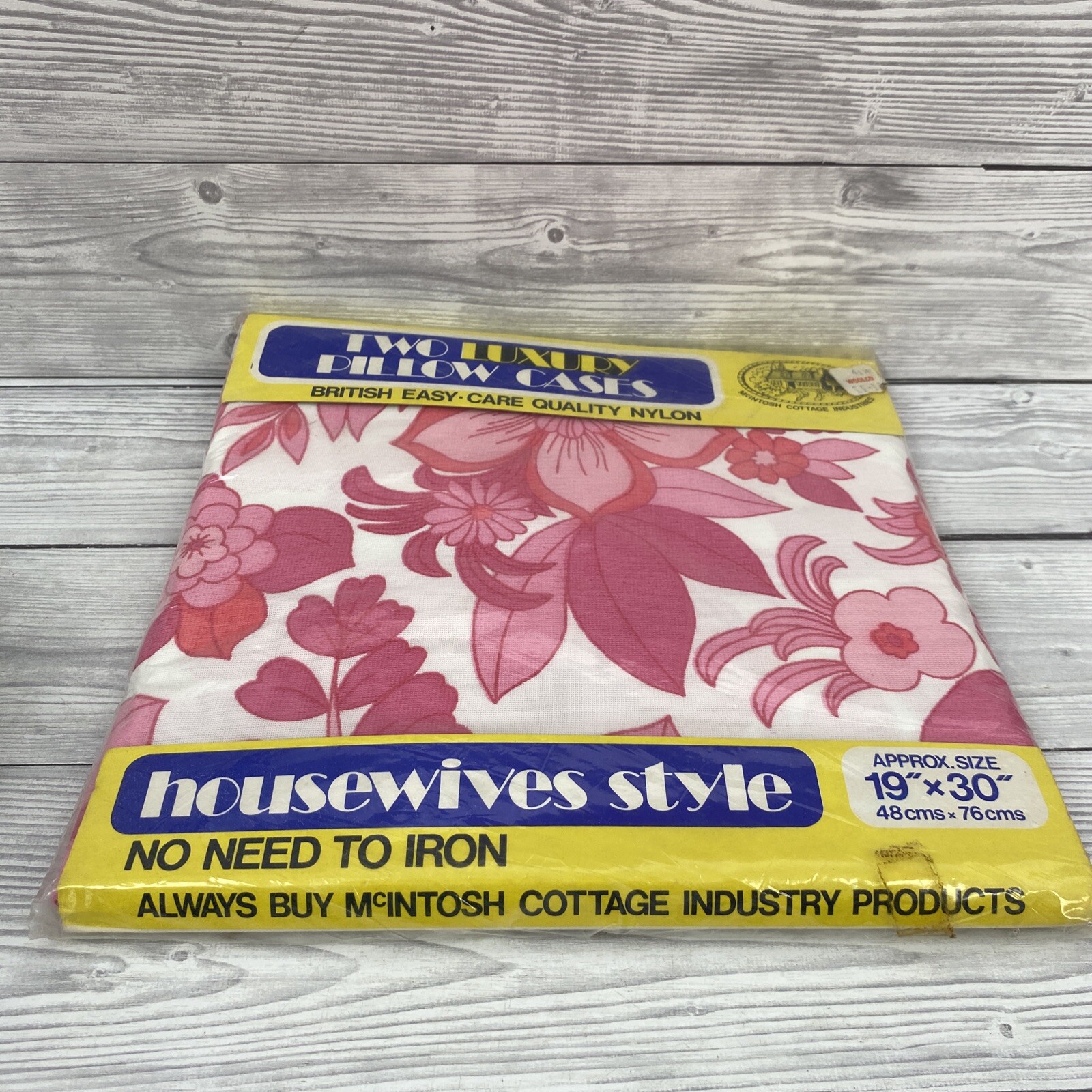 Vintage McIntosh Pink Floral Nylon Housewife Pillow Cases X2 PS eBay