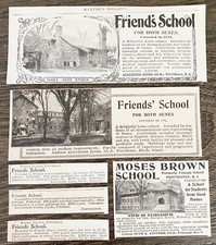 1897-1905 Print Ads MOSES BROWN Friends' Quaker School Providence,RI~Bldg Photos
