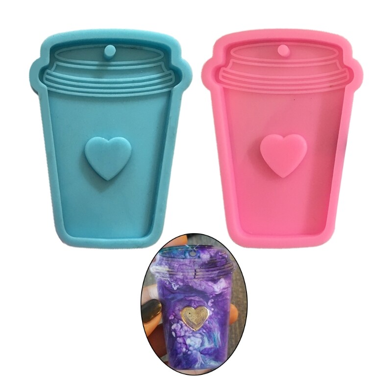 DIY Pendant Silicone Super Glossy Love Heart Keychain Resin Mold