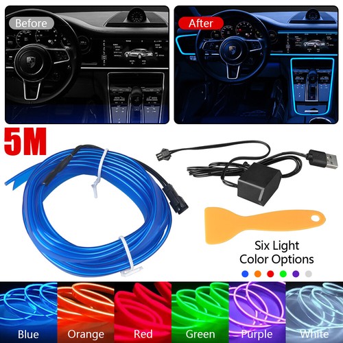 3M/5M EL Ambientebeleuchtung Innenraumbeleuchtung Lichtleiste für BMW AUDI VW DE - Picture 4 of 24