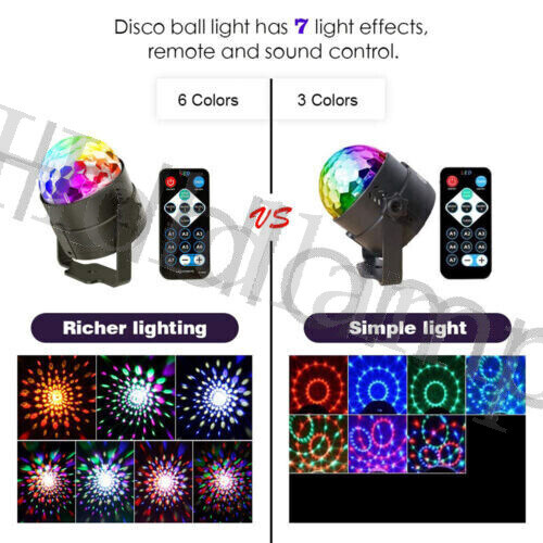 2X Disco Magic Ball Light LED Party RGB Rotating Club DJ Stage Light Remote Show - Picture 13 of 17