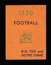 1930 NOTRE DAME (+ BIG TEN) FOOTBALL TRI-FOLD SCHEDULE ~ INCLUDES 1929 SCORES 