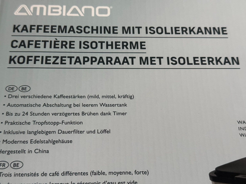 AMBIANO Kaffeemaschine mit Edelstahl-Isolierkanne 1 Liter mit 24-Stunden Timer - Bild 8 von 23