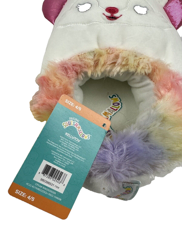 SQUISHMALLOWS SLIPPERS Gracelynn the Artic Fox Kids Size 4-5 Kellytoy Original - Picture 3 of 4