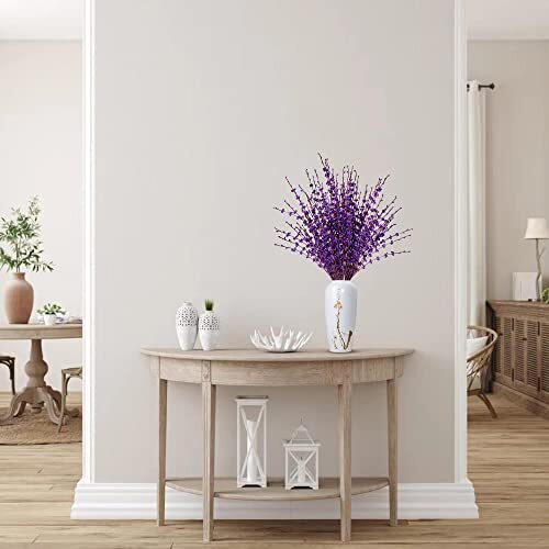 10 Pcs 29.5’’ Long Artificial Jasmine Flowers Tall Fake Flower Dark Purple - Picture 3 of 8