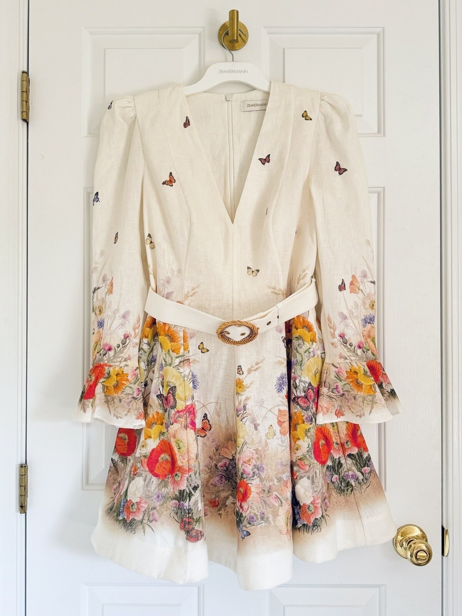 送料関税込■ZIMMERMANN■Tranquillity リネン&シルクミニドレス LISA＆GIULIANI 新作ドレス♡ ロールカラーサテンドレスのご紹介