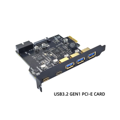PCI-E to USB3.0 GEN1 Expansion Card 5 Ports 19 Pin Connector 2xType C 3xType A - Photo 5/5