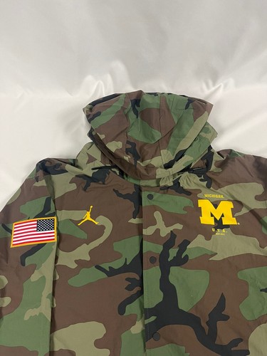 Michigan Wolverines Jordan Salute To Service Camo Jacket DD2359-222 Size Medium - Picture 2 of 8
