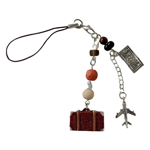 Vintage Style Suitcase Plane Charm Phone Strap For Personal Fashion Statement - 第 10/10 張圖片
