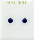 GENUINE 1.10 Cts BLUE SAPPHIRE STUD EARRINGS 14k WHITE GOLD - Free Appraisal — photo 3