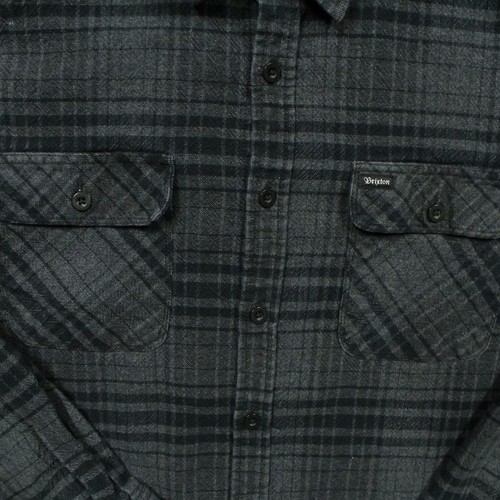 Brixton Shirt Mens Medium Gray Plaid Flannel Outdoor Button Up Casual - Picture 3 of 10