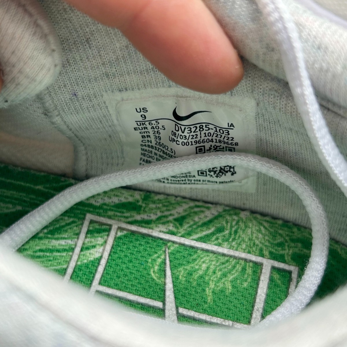 Nike Court Air Zoom Pro 8mm Women's Size 9 US DV3285-103 White